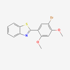 molecular formula C15H12BrNO2S B4103221 2-(5-bromo-2,4-dimethoxyphenyl)-1,3-benzothiazole 