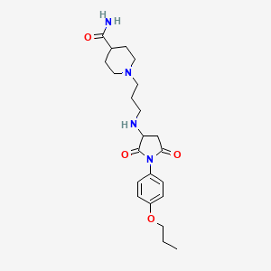 1-(3-{[2,5-dioxo-1-(4-propoxyphenyl)-3-pyrrolidinyl]amino}propyl)-4-piperidinecarboxamide