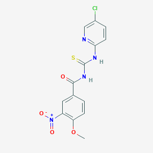 molecular formula C14H11ClN4O4S B410325 N-[(5-chloropyridin-2-yl)carbamothioyl]-4-methoxy-3-nitrobenzamide CAS No. 333738-99-1