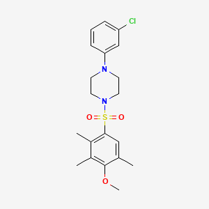 molecular formula C20H25ClN2O3S B4103252 1-(3-chlorophenyl)-4-[(4-methoxy-2,3,5-trimethylphenyl)sulfonyl]piperazine 