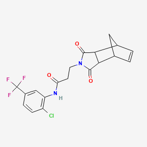 N-[2-chloro-5-(trifluoromethyl)phenyl]-3-(3,5-dioxo-4-azatricyclo[5.2.1.0~2,6~]dec-8-en-4-yl)propanamide