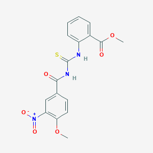 molecular formula C17H15N3O6S B410326 Methyl 2-{[({3-nitro-4-methoxybenzoyl}amino)carbothioyl]amino}benzoate 