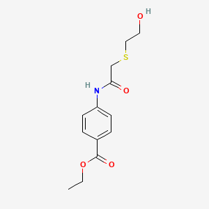 molecular formula C13H17NO4S B4103279 ethyl 4-({[(2-hydroxyethyl)thio]acetyl}amino)benzoate 