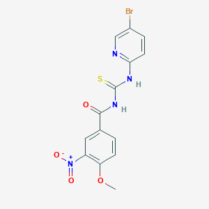 molecular formula C14H11BrN4O4S B410329 N-[(5-bromopyridin-2-yl)carbamothioyl]-4-methoxy-3-nitrobenzamide CAS No. 333739-00-7