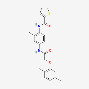 molecular formula C22H22N2O3S B4103296 N-(4-{[(2,5-dimethylphenoxy)acetyl]amino}-2-methylphenyl)-2-thiophenecarboxamide 