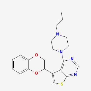 molecular formula C21H24N4O2S B4103302 5-(2,3-dihydro-1,4-benzodioxin-2-yl)-4-(4-propyl-1-piperazinyl)thieno[2,3-d]pyrimidine 