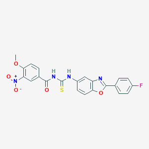 N-{[2-(4-fluorophenyl)-1,3-benzoxazol-5-yl]carbamothioyl}-4-methoxy-3-nitrobenzamide