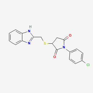 3-[(1H-benzimidazol-2-ylmethyl)thio]-1-(4-chlorophenyl)-2,5-pyrrolidinedione