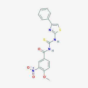 4-methoxy-3-nitro-N-[(4-phenyl-1,3-thiazol-2-yl)carbamothioyl]benzamide