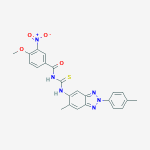4-methoxy-N-{[6-methyl-2-(4-methylphenyl)-2H-benzotriazol-5-yl]carbamothioyl}-3-nitrobenzamide