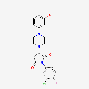 1-(3-CHLORO-4-FLUOROPHENYL)-3-[4-(3-METHOXYPHENYL)PIPERAZINO]DIHYDRO-1H-PYRROLE-2,5-DIONE