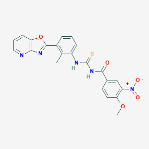 4-methoxy-N-[[2-methyl-3-([1,3]oxazolo[4,5-b]pyridin-2-yl)phenyl]carbamothioyl]-3-nitrobenzamide