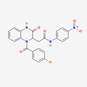 2-{1-[(4-bromophenyl)carbonyl]-3-oxo-1,2,3,4-tetrahydroquinoxalin-2-yl}-N-(4-nitrophenyl)acetamide