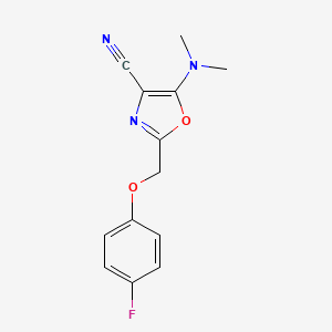 molecular formula C13H12FN3O2 B4103451 5-(dimethylamino)-2-[(4-fluorophenoxy)methyl]-1,3-oxazole-4-carbonitrile 