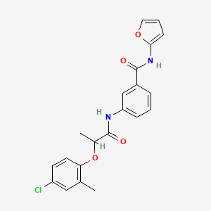 molecular formula C21H19ClN2O4 B4103471 3-{[2-(4-chloro-2-methylphenoxy)propanoyl]amino}-N-(furan-2-yl)benzamide 