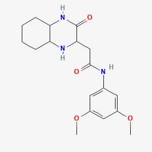 N-(3,5-dimethoxyphenyl)-2-(3-oxodecahydro-2-quinoxalinyl)acetamide