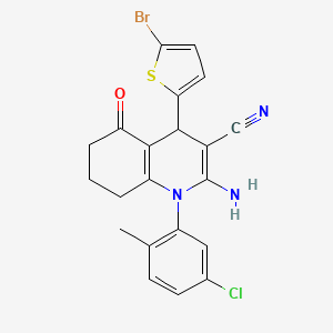 2-amino-4-(5-bromo-2-thienyl)-1-(5-chloro-2-methylphenyl)-5-oxo-1,4,5,6,7,8-hexahydro-3-quinolinecarbonitrile