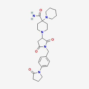 molecular formula C26H35N5O4 B4103561 1'-{2,5-dioxo-1-[4-(2-oxo-1-pyrrolidinyl)benzyl]-3-pyrrolidinyl}-1,4'-bipiperidine-4'-carboxamide 