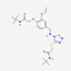 molecular formula C23H36N6O4S B4103569 N-(tert-butyl)-2-{[4-({4-[2-(tert-butylamino)-2-oxoethoxy]-3-ethoxybenzyl}amino)-4H-1,2,4-triazol-3-yl]thio}acetamide 