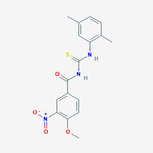 molecular formula C17H17N3O4S B410357 N-[(2,5-dimethylphenyl)carbamothioyl]-4-methoxy-3-nitrobenzamide 
