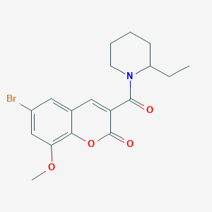 molecular formula C18H20BrNO4 B4103586 6-bromo-3-[(2-ethyl-1-piperidinyl)carbonyl]-8-methoxy-2H-chromen-2-one 