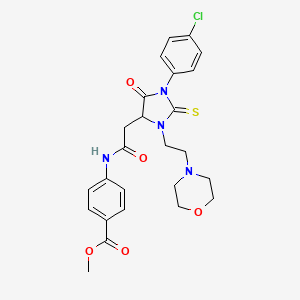 Methyl 4-[({1-(4-chlorophenyl)-3-[2-(morpholin-4-yl)ethyl]-5-oxo-2-thioxoimidazolidin-4-yl}acetyl)amino]benzoate