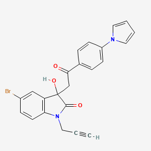 5-bromo-3-hydroxy-3-{2-oxo-2-[4-(1H-pyrrol-1-yl)phenyl]ethyl}-1-(prop-2-yn-1-yl)-1,3-dihydro-2H-indol-2-one