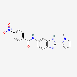 molecular formula C19H15N5O3 B4103595 N-[2-(1-methyl-1H-pyrrol-2-yl)-1H-benzimidazol-5-yl]-4-nitrobenzamide 