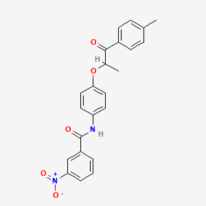 molecular formula C23H20N2O5 B4103597 N-{4-[1-methyl-2-(4-methylphenyl)-2-oxoethoxy]phenyl}-3-nitrobenzamide 