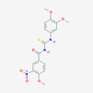 molecular formula C17H17N3O6S B410360 N-[(3,4-dimethoxyphenyl)carbamothioyl]-4-methoxy-3-nitrobenzamide 