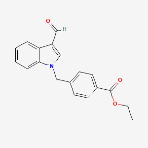 molecular formula C20H19NO3 B4103613 ethyl 4-[(3-formyl-2-methyl-1H-indol-1-yl)methyl]benzoate 