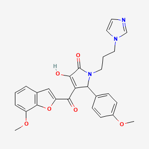 3-hydroxy-1-[3-(1H-imidazol-1-yl)propyl]-4-[(7-methoxy-1-benzofuran-2-yl)carbonyl]-5-(4-methoxyphenyl)-1,5-dihydro-2H-pyrrol-2-one