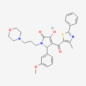 molecular formula C29H31N3O5S B4103627 3-hydroxy-5-(3-methoxyphenyl)-4-[(4-methyl-2-phenyl-1,3-thiazol-5-yl)carbonyl]-1-[3-(4-morpholinyl)propyl]-1,5-dihydro-2H-pyrrol-2-one 