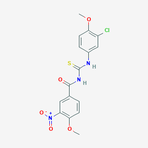 molecular formula C16H14ClN3O5S B410363 N-(3-chloro-4-methoxyphenyl)-N'-{3-nitro-4-methoxybenzoyl}thiourea 