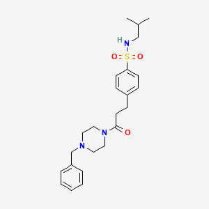 4-[3-(4-benzyl-1-piperazinyl)-3-oxopropyl]-N-isobutylbenzenesulfonamide