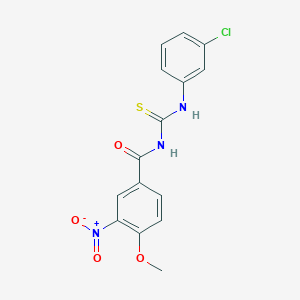 molecular formula C15H12ClN3O4S B410366 N-[(3-chlorophenyl)carbamothioyl]-4-methoxy-3-nitrobenzamide 