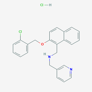 molecular formula C24H22Cl2N2O B4103684 ({2-[(2-chlorobenzyl)oxy]-1-naphthyl}methyl)(3-pyridinylmethyl)amine hydrochloride 