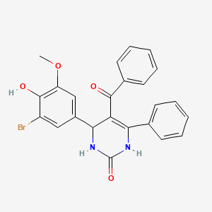 molecular formula C24H19BrN2O4 B4103744 5-benzoyl-4-(3-bromo-4-hydroxy-5-methoxyphenyl)-6-phenyl-3,4-dihydro-2(1H)-pyrimidinone 