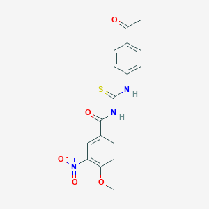 molecular formula C17H15N3O5S B410375 N-[(4-acetylphenyl)carbamothioyl]-4-methoxy-3-nitrobenzamide 