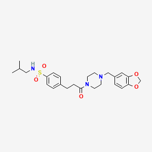 4-{3-[4-(1,3-benzodioxol-5-ylmethyl)-1-piperazinyl]-3-oxopropyl}-N-isobutylbenzenesulfonamide