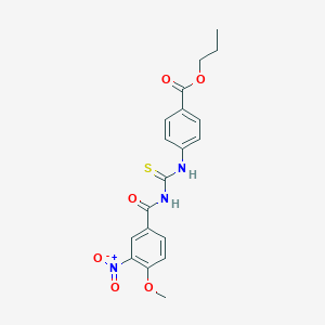 molecular formula C19H19N3O6S B410376 Propyl 4-({[(4-methoxy-3-nitrophenyl)carbonyl]carbamothioyl}amino)benzoate 