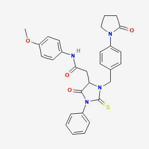 molecular formula C29H28N4O4S B4103764 N-(4-methoxyphenyl)-2-{5-oxo-3-[4-(2-oxo-1-pyrrolidinyl)benzyl]-1-phenyl-2-thioxo-4-imidazolidinyl}acetamide 