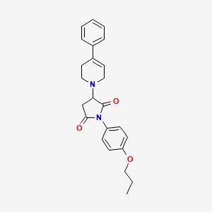 molecular formula C24H26N2O3 B4103765 3-(4-phenyl-3,6-dihydro-1(2H)-pyridinyl)-1-(4-propoxyphenyl)-2,5-pyrrolidinedione 
