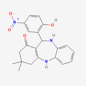 11-(2-hydroxy-5-nitrophenyl)-3,3-dimethyl-2,3,4,5,10,11-hexahydro-1H-dibenzo[b,e][1,4]diazepin-1-one