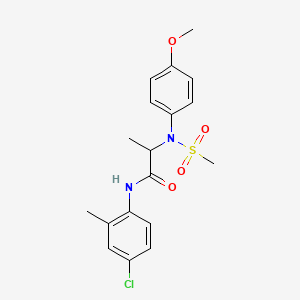 molecular formula C18H21ClN2O4S B4103779 N~1~-(4-chloro-2-methylphenyl)-N~2~-(4-methoxyphenyl)-N~2~-(methylsulfonyl)alaninamide 
