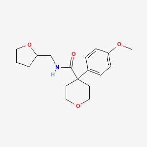 molecular formula C18H25NO4 B4103800 4-(4-methoxyphenyl)-N-(tetrahydro-2-furanylmethyl)tetrahydro-2H-pyran-4-carboxamide 
