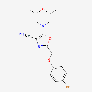 molecular formula C17H18BrN3O3 B4103803 2-[(4-bromophenoxy)methyl]-5-(2,6-dimethyl-4-morpholinyl)-1,3-oxazole-4-carbonitrile 
