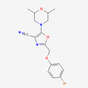 2-[(4-bromophenoxy)methyl]-5-(2,6-dimethyl-4-morpholinyl)-1,3-oxazole-4-carbonitrile