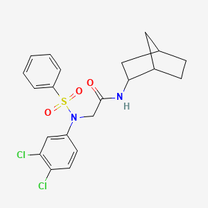 molecular formula C21H22Cl2N2O3S B4103817 N~1~-bicyclo[2.2.1]hept-2-yl-N~2~-(3,4-dichlorophenyl)-N~2~-(phenylsulfonyl)glycinamide 