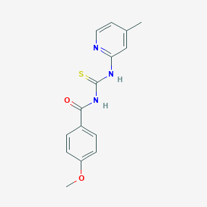 molecular formula C15H15N3O2S B410382 4-methoxy-N-[(4-methylpyridin-2-yl)carbamothioyl]benzamide CAS No. 6414-49-9